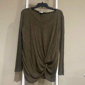 143 Story by Line Up Forest Green Textured Top. Womens size medium